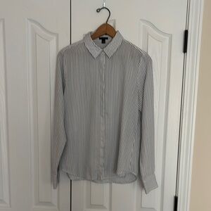 Ann Taylor Black and White Blouse Professional Top